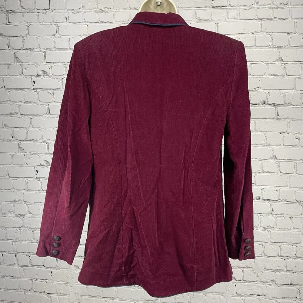 VTG Lindsey Scott Sport Purple Corduroy Golf Blazer Jacket USA Made Size 8